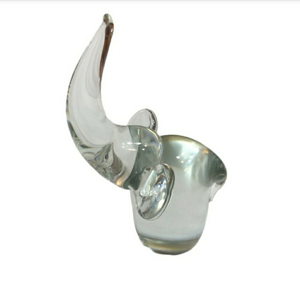 ALDON ACCESSORIES LTD Blown Glass Lead Crystal Elephant Paperweight. EUC!